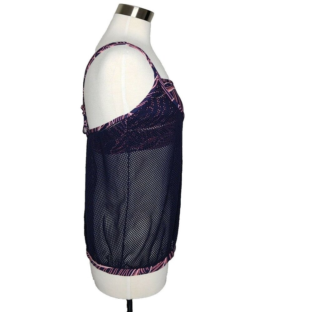 Anne Cole Locker Swim Tankini top Mesh Overlay with attatched crop top XL - Picture 11 of 11